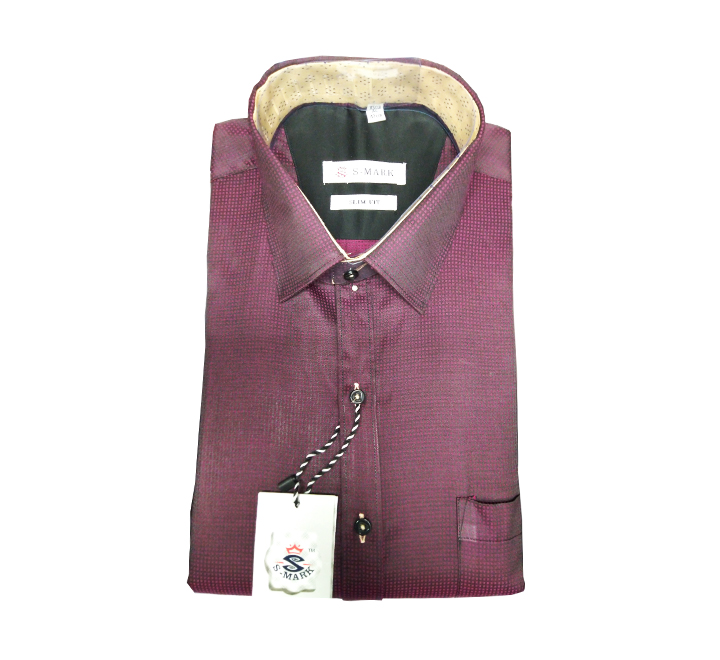 S-Mart Slim Fit Maroon Formal Shirt - muskbird.com