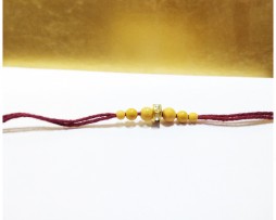 yellow beads rakhi